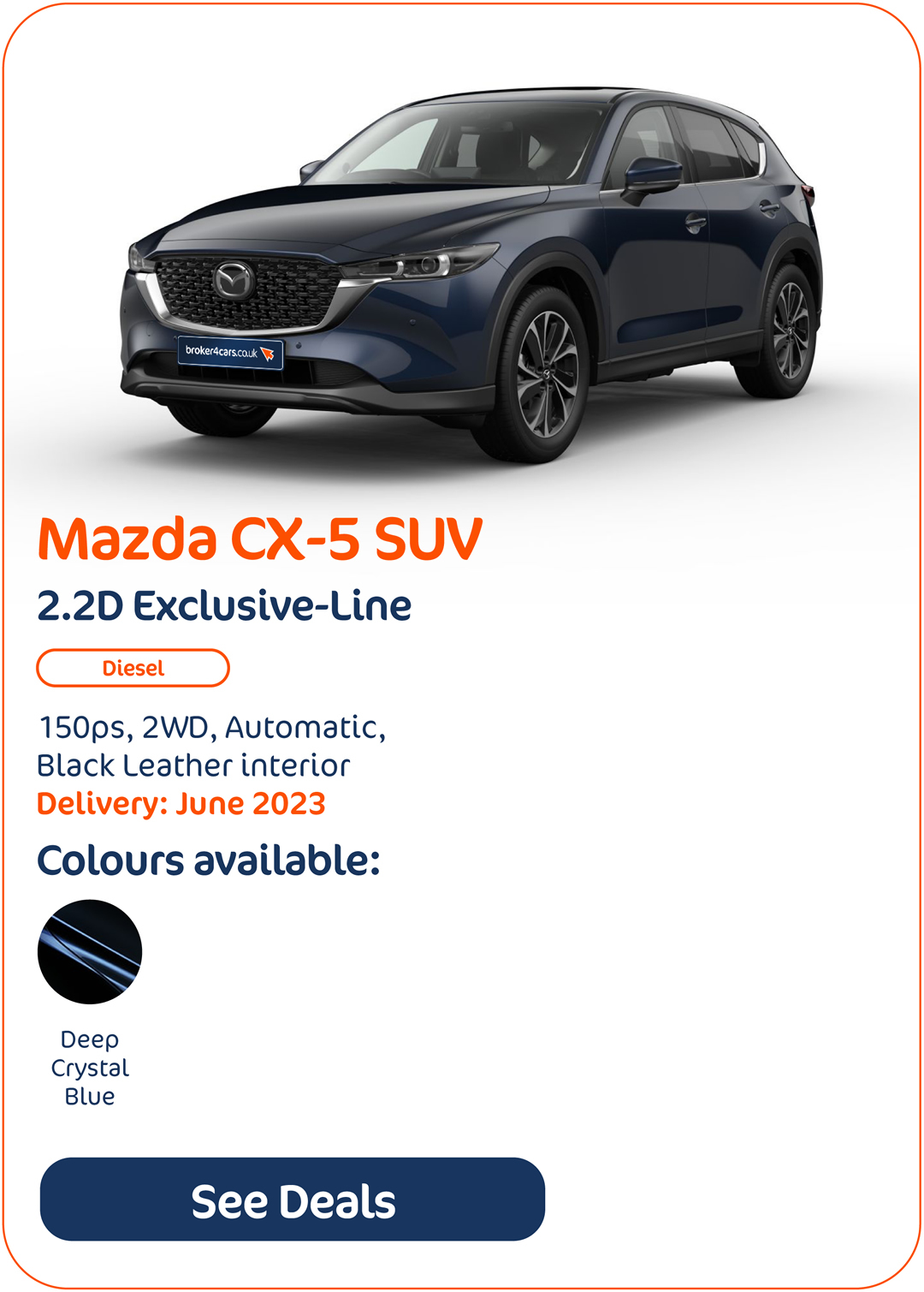 Mazda CX-5 SUV 2.2D Exclusive-Line - Click to Enquire